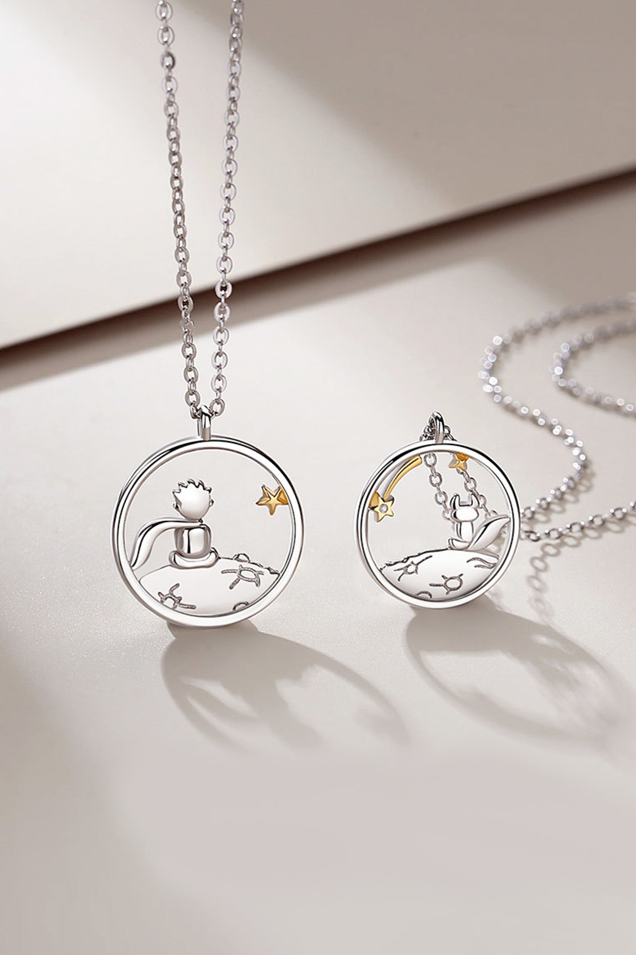 Little Prince & Fox Couple Necklace