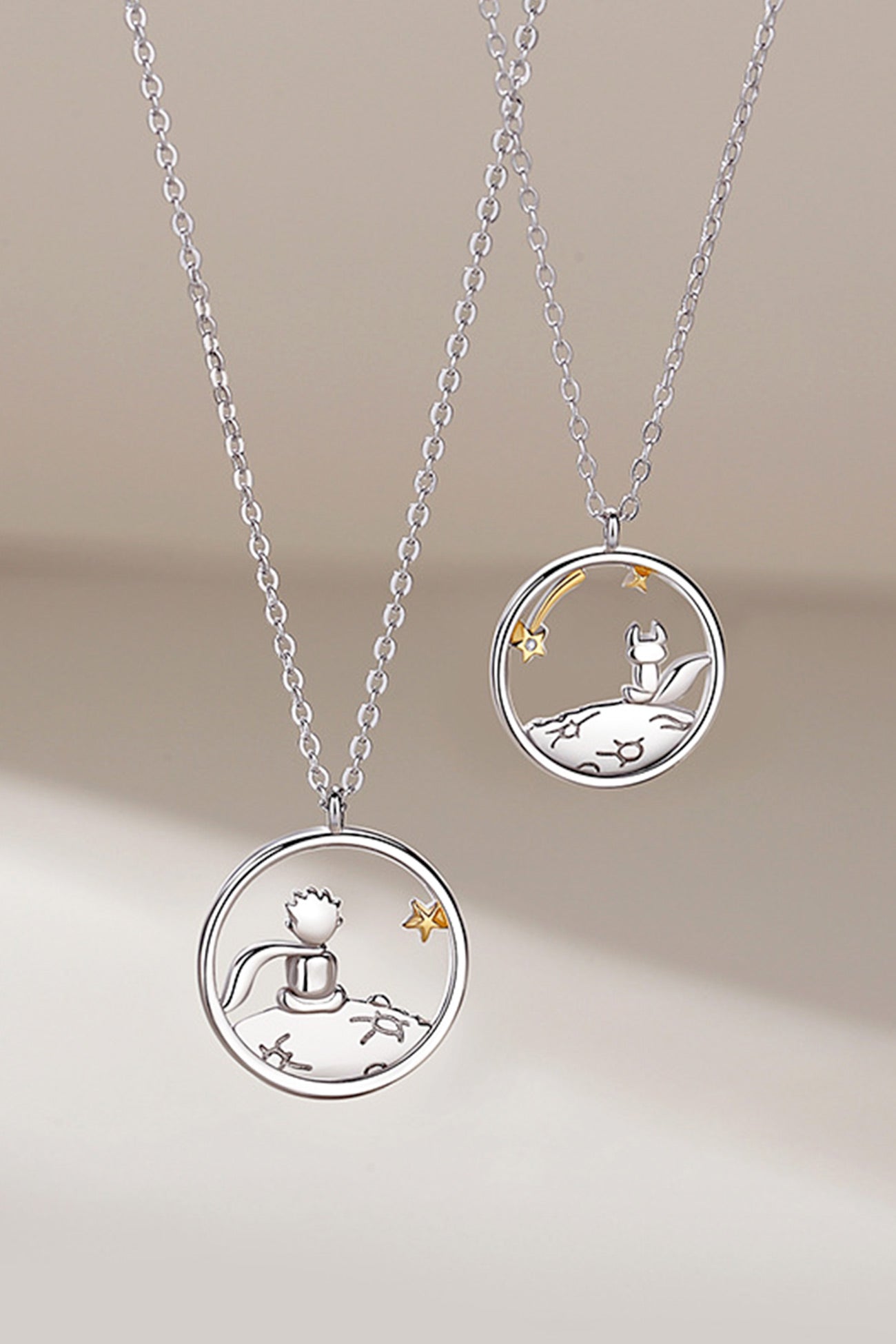 Little Prince & Fox Couple Necklace