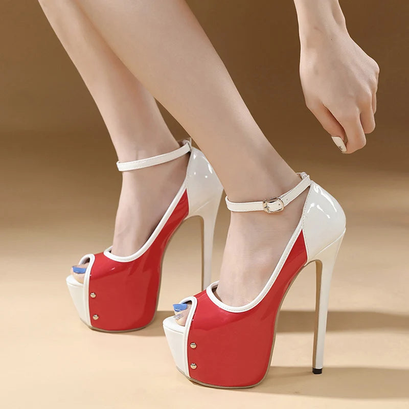 Sexy Peep-Toe Party Club Strip Pole-Dance Ultra-High Heels Platform Stiletto Wedding Banquet High Heel