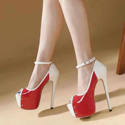 Sexy Peep-Toe Party Club Strip Pole-Dance Ultra-High Heels Platform Stiletto Wedding Banquet High Heel