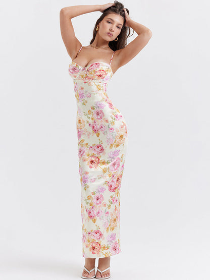 Whitney Spaghetti Strap Print Maxi Dress