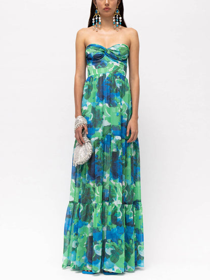 Vacation Casual Printed Charming Wrap-Around Maxi Dress