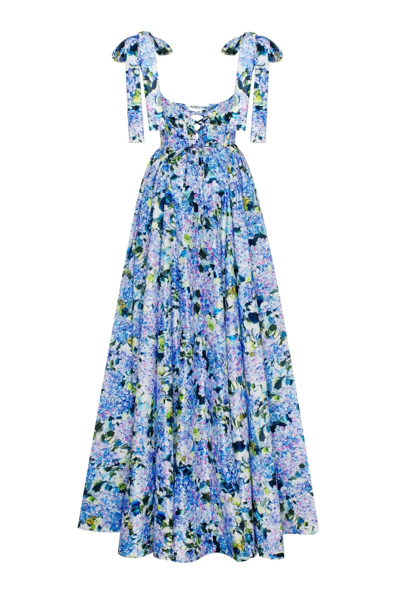 Blue Hydrangea Stylish Strapped Maxi Dress