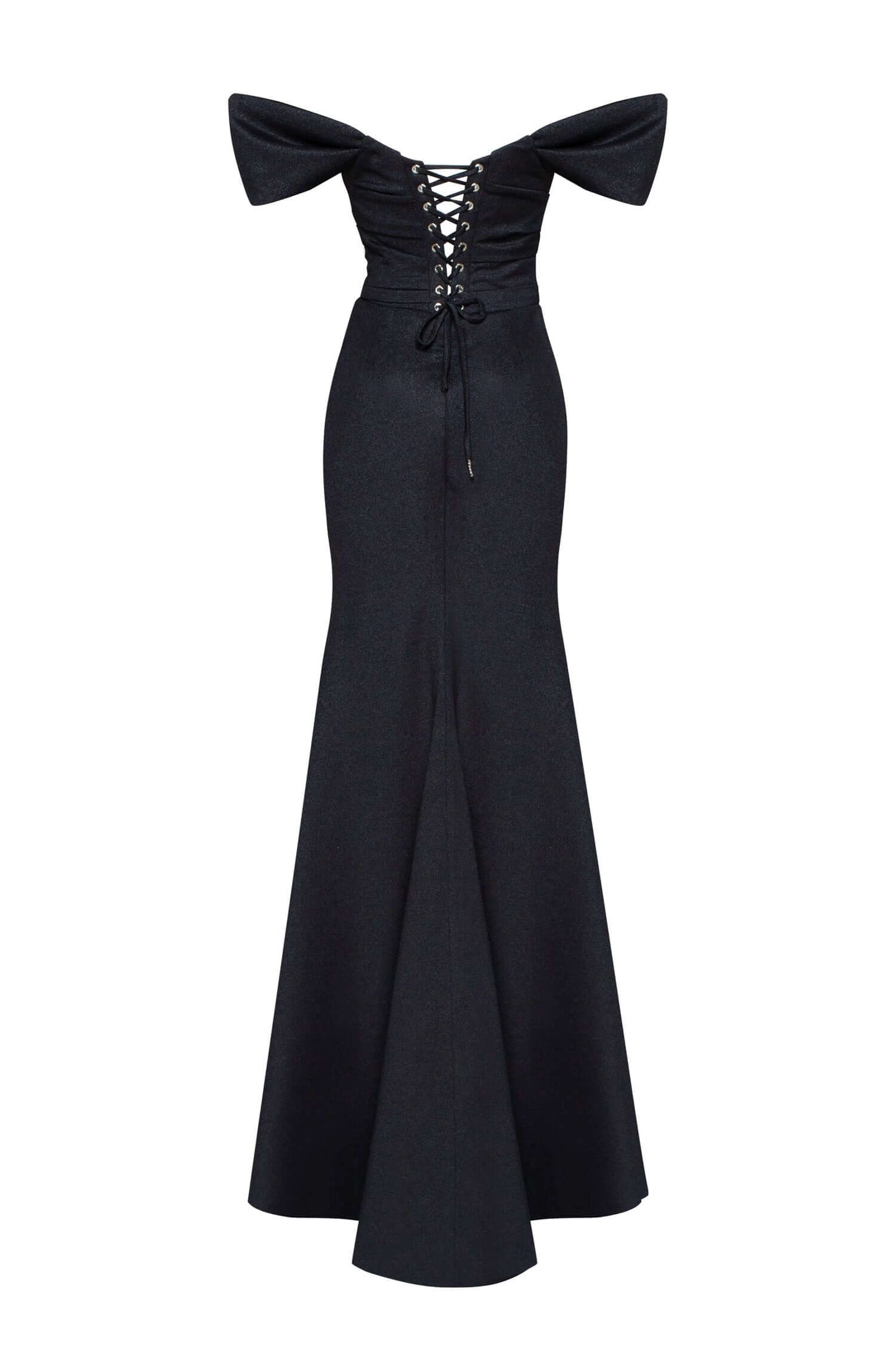 Black Epic Off-The-Shoulder Charming Thigh Slit Maxi Dress