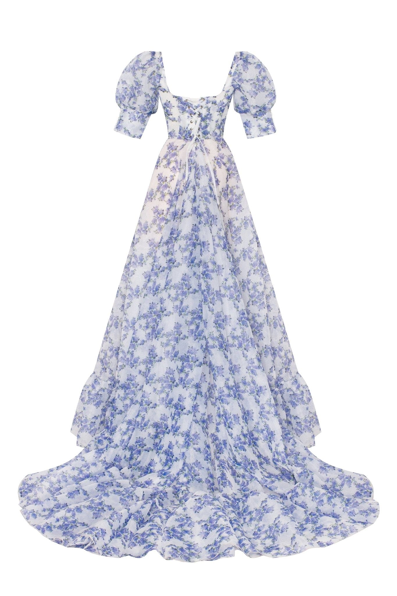 Blue Hydrangea Stylish Maxi Princess Dress