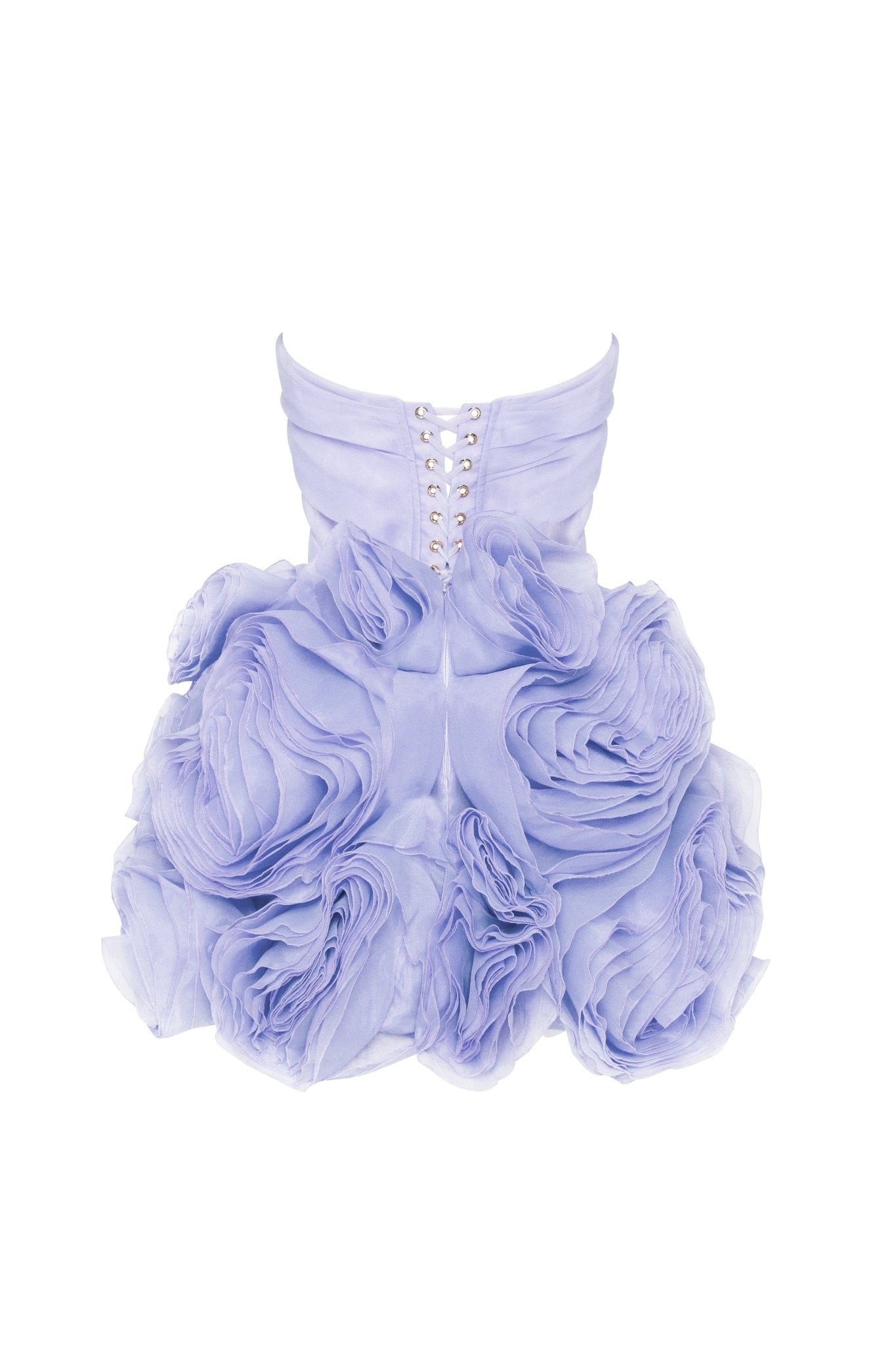 Appliqud Organza Stylish Lavender Mini Dress