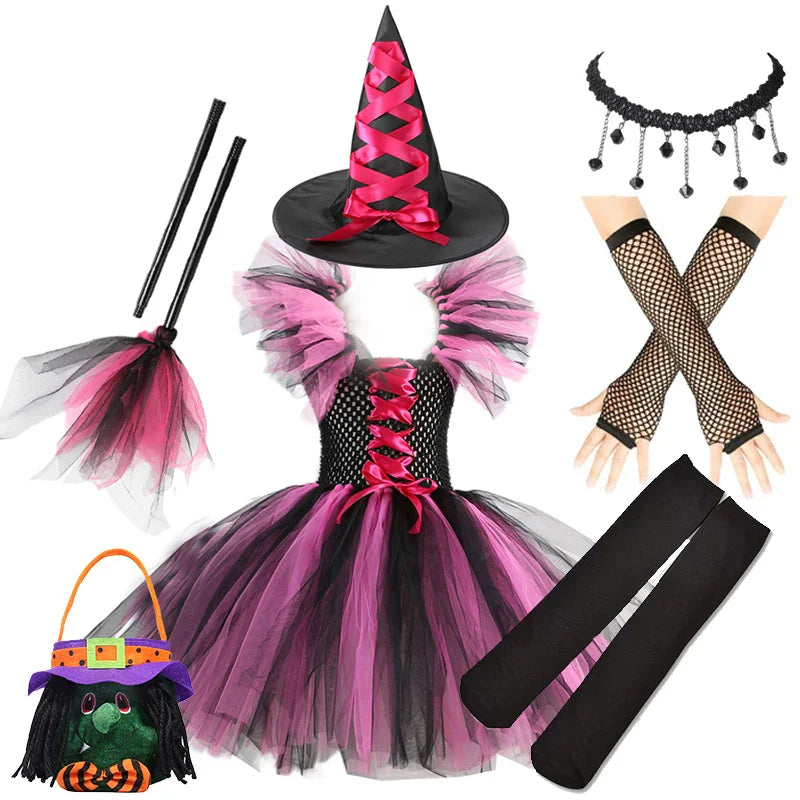 Witch Tutu Knee Dress Carnival Kid Costumes