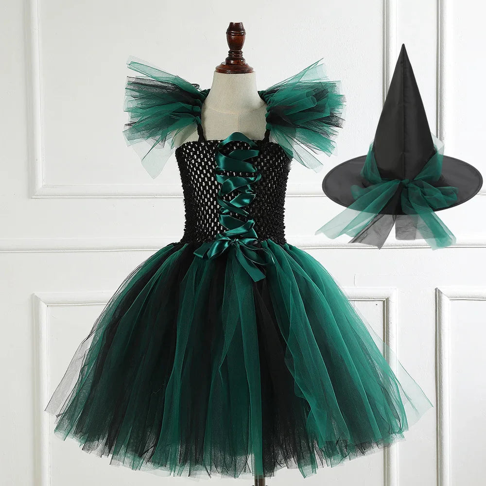 Witch Tutu Knee Dress Carnival Kid Costumes