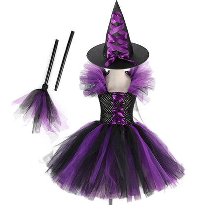 Witch Tutu Knee Dress Carnival Kid Costumes