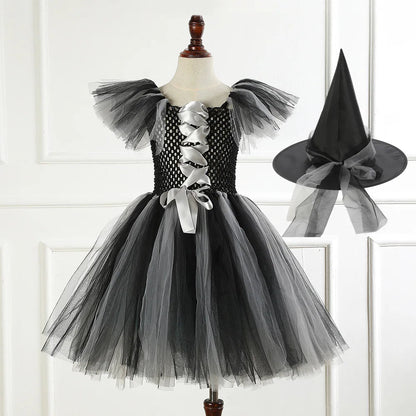 Witch Tutu Knee Dress Carnival Kid Costumes