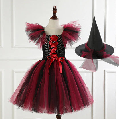 Witch Tutu Knee Dress Carnival Kid Costumes