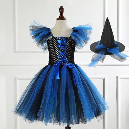 Witch Tutu Knee Dress Carnival Kid Costumes