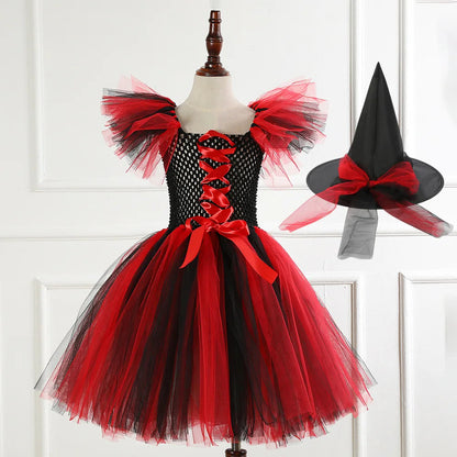 Witch Tutu Knee Dress Carnival Kid Costumes