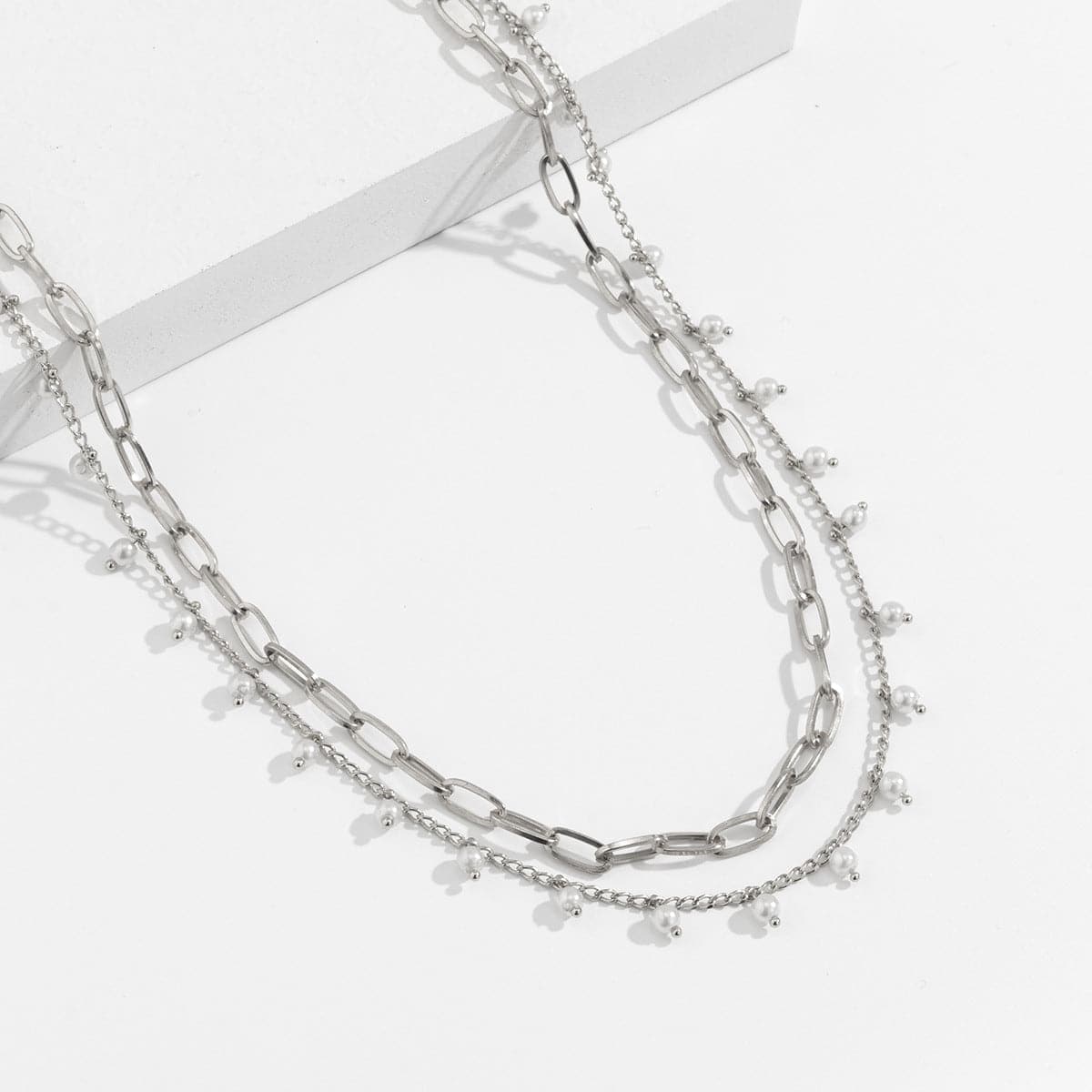 Waist Layered Pearl Faux Chain