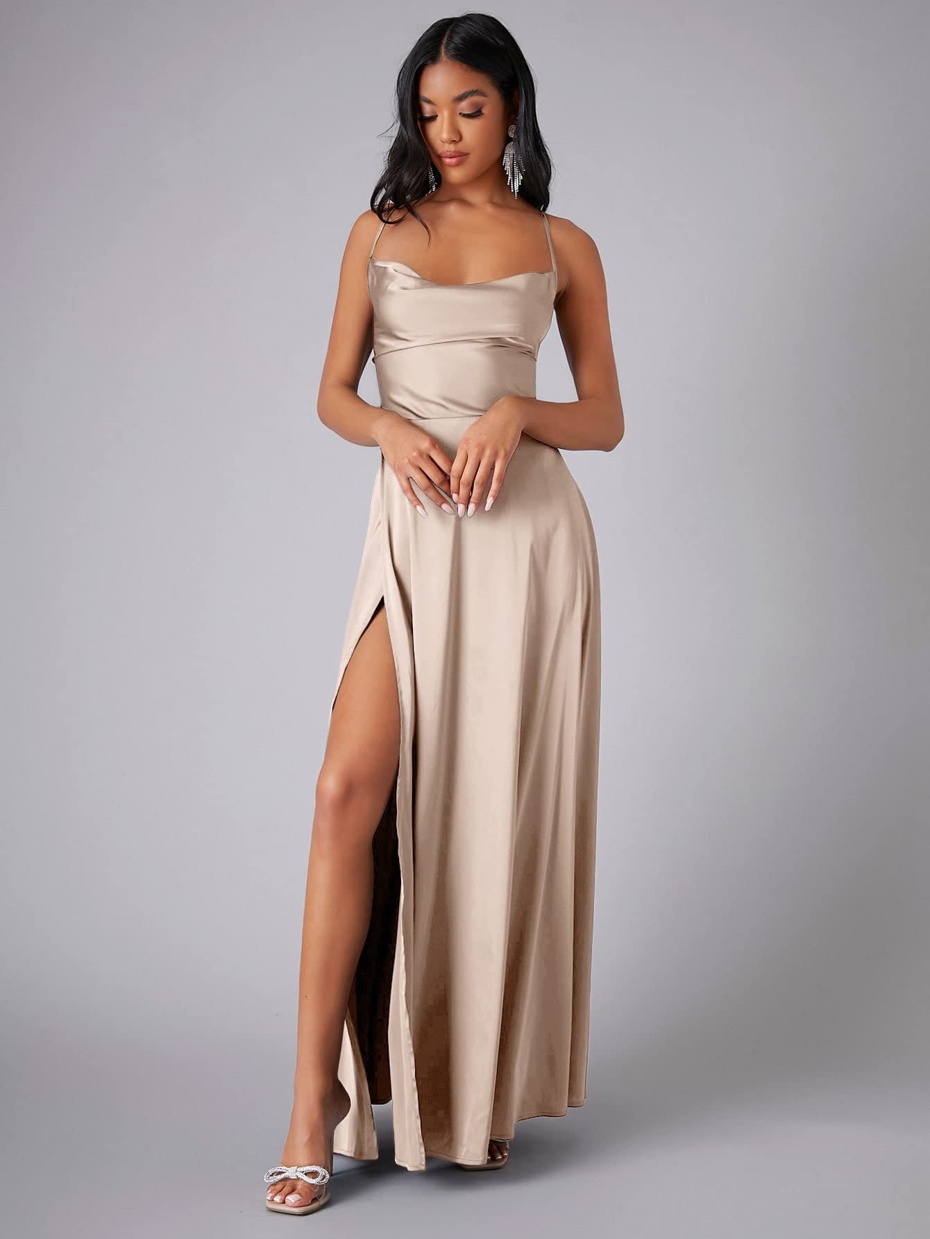 Abigail Ruched Stylish Satin Mermaid Dress