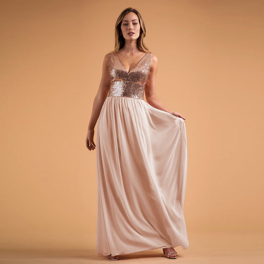 Cosybreezee - Adina Sequin Ball Gown with Charming Satin Detail