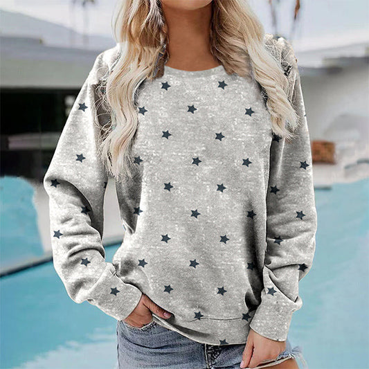 Star Sweatshirt with Casual Print