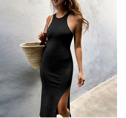 Simple And Sexy Charming High-Slit Midi Dress