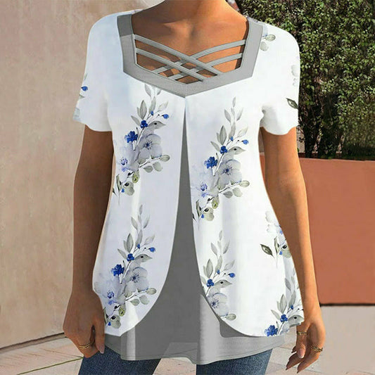 Blouse Design Double with Flowered Layer