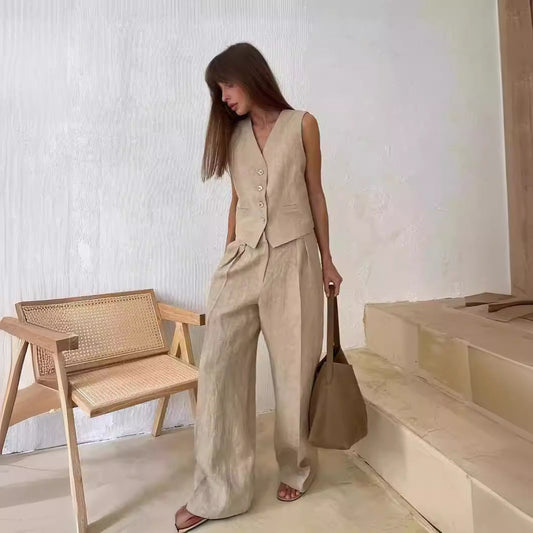 Vest Low-Waist Pants Suit