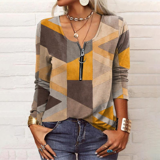 Vintage Design Geometric Blouse