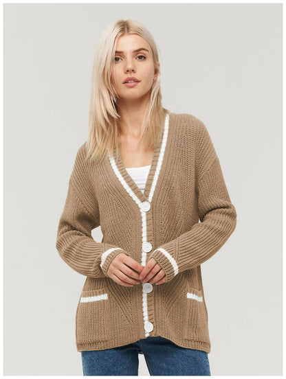 Colorblock Knit Cardigan