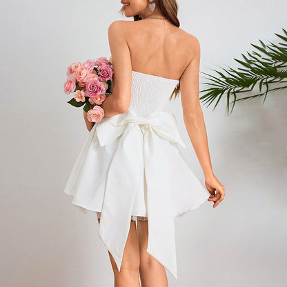 Strapless Bowknot A-Line Bodycon Party Dress