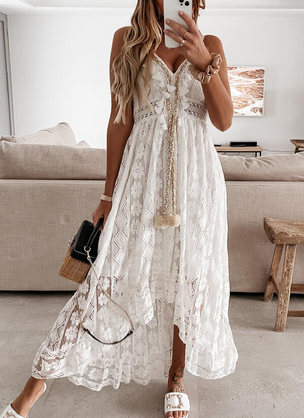 Seaside Breeze Embroidered Maxi Dress