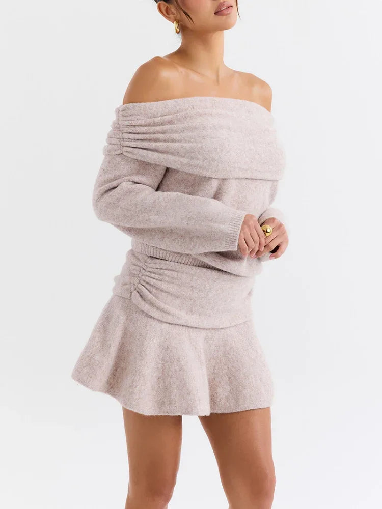 Off Shoulder Cashmere Sweater