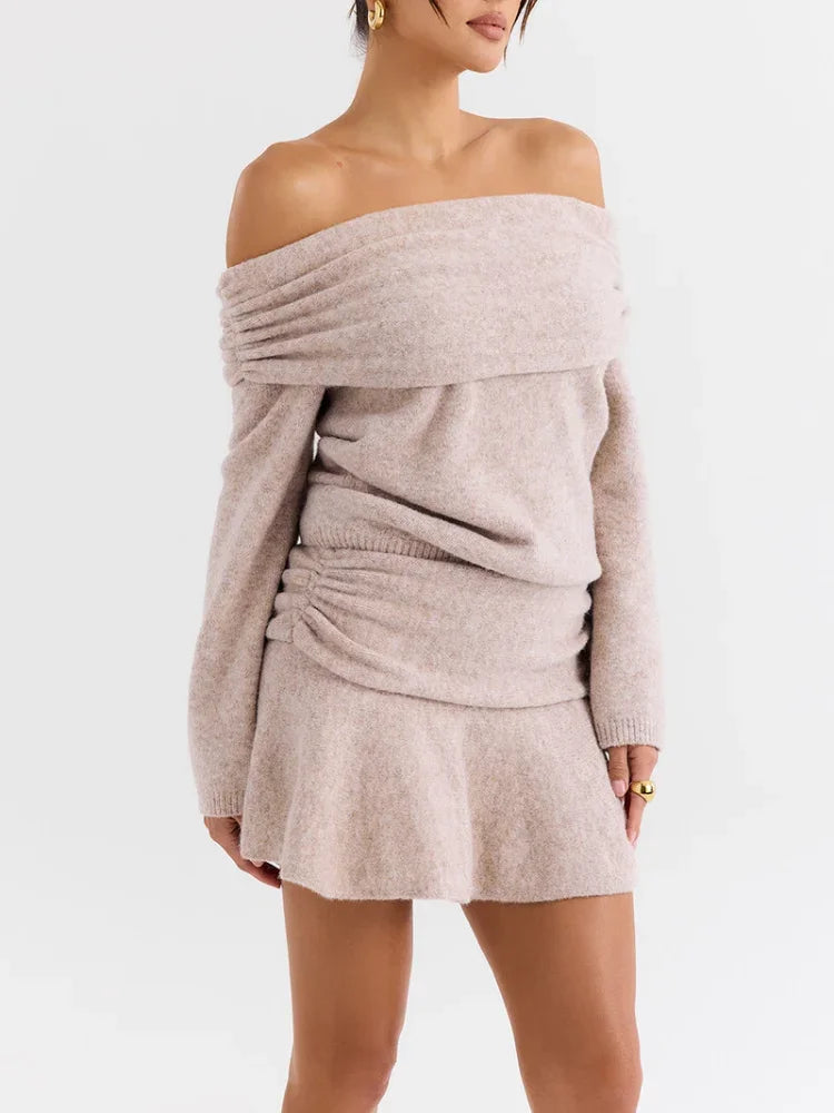 Off Shoulder Cashmere Sweater