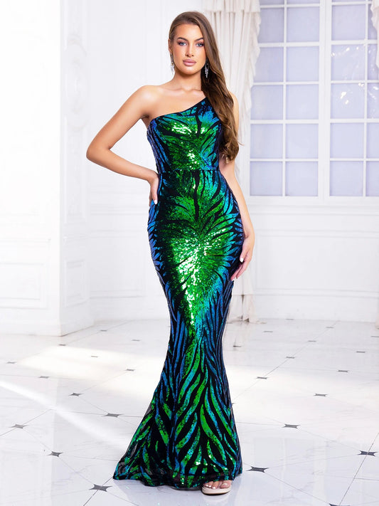 Sleeveless Stretch Sequined Party Dress