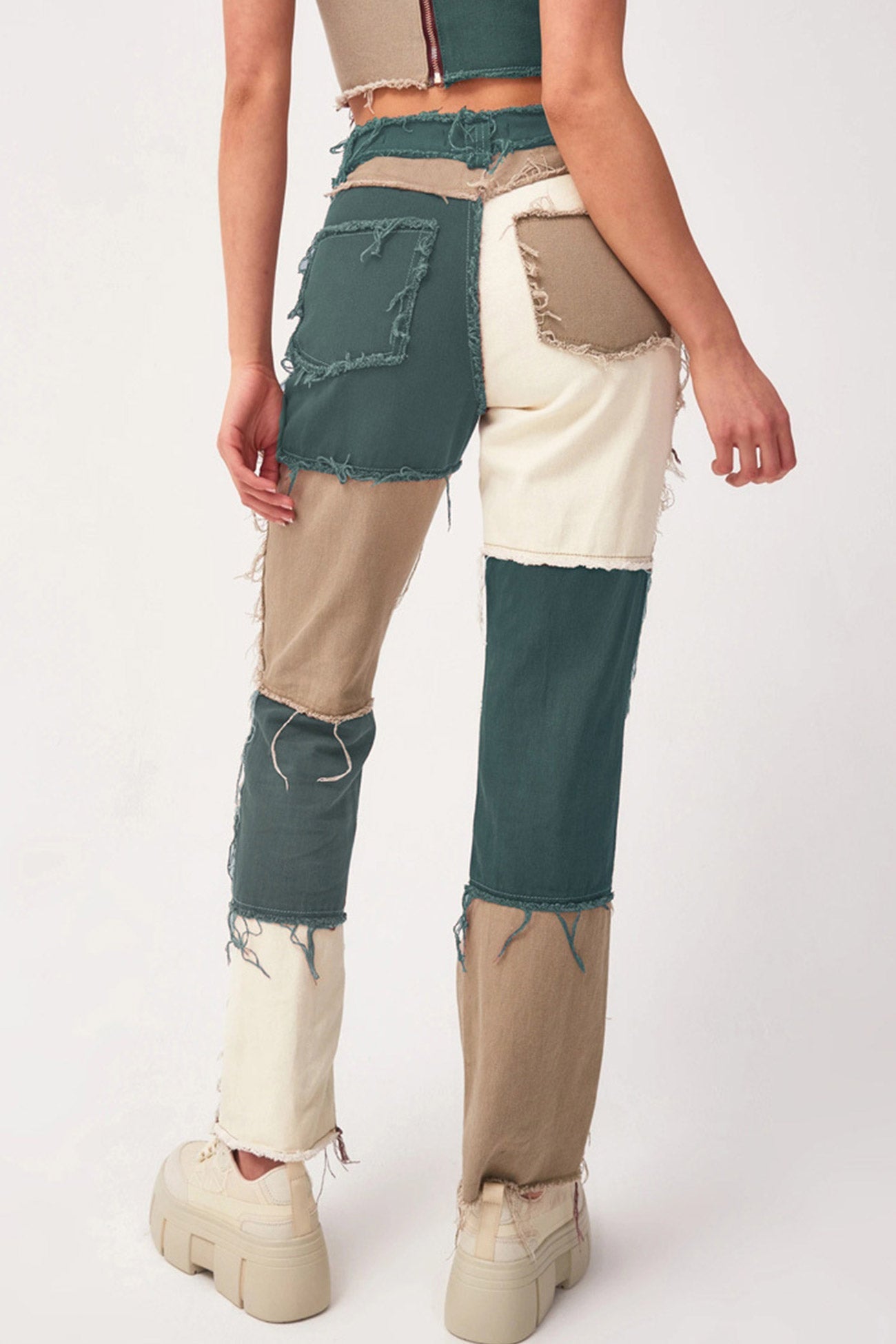 Straight-leg Jeans with Panels