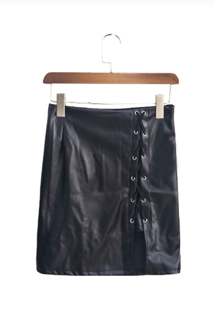 Bandage Black Stylish Plus Size Skirt