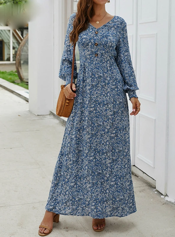 SPRING LONG ELEGANT RETRO BOHO DRESS