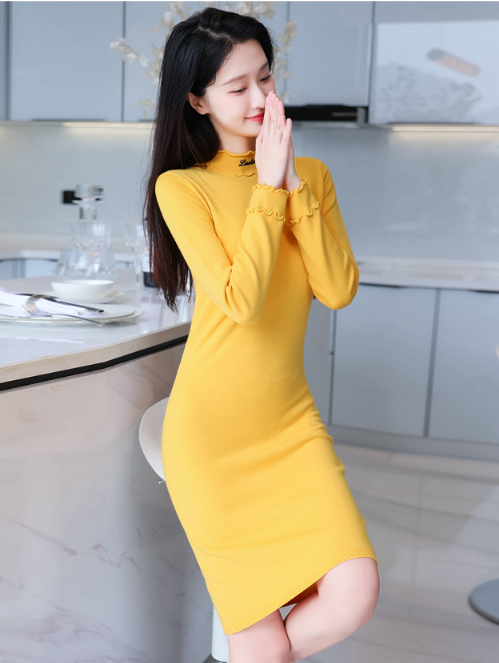 Autumn Sweater Dress with Long Sleeves