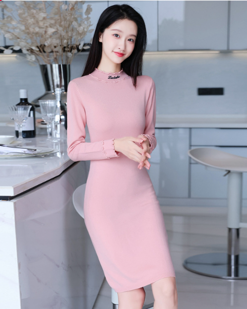 Autumn Sweater Dress with Long Sleeves