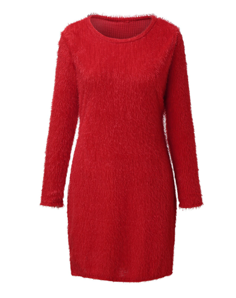 Autumn Winter Knit Dress with Turtleneck and Long Sleeves