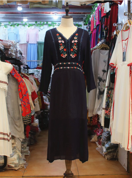 Tourists Embroidered Gown and for Linen Coastal Cotton Skirt