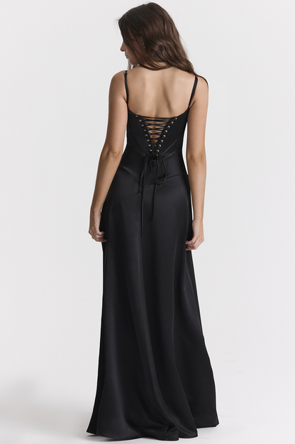 Anabella Black Lace Charming Up Maxi Dress