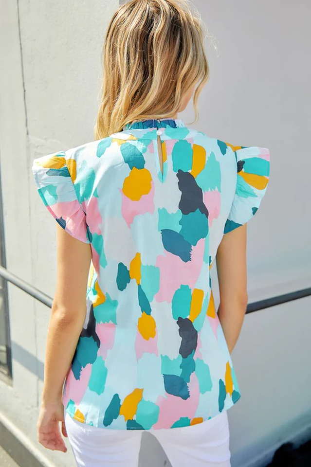 Abstract Elegant Print Top