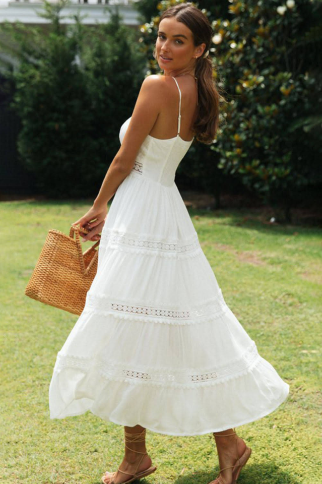 Boho Sling Lace Charming Panel Maxi Dress