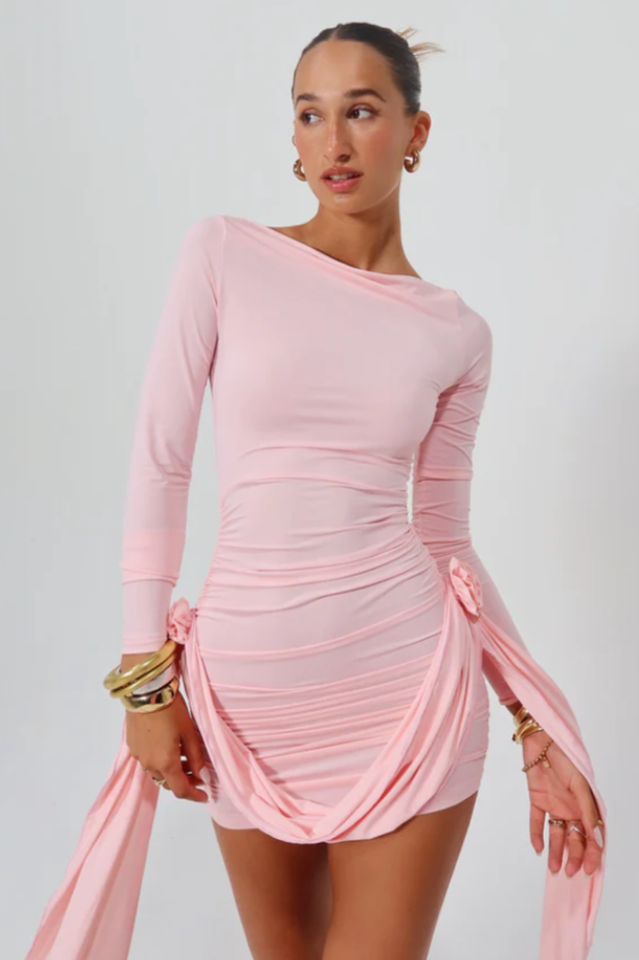 Amelia Blush Stylish Mini Dress