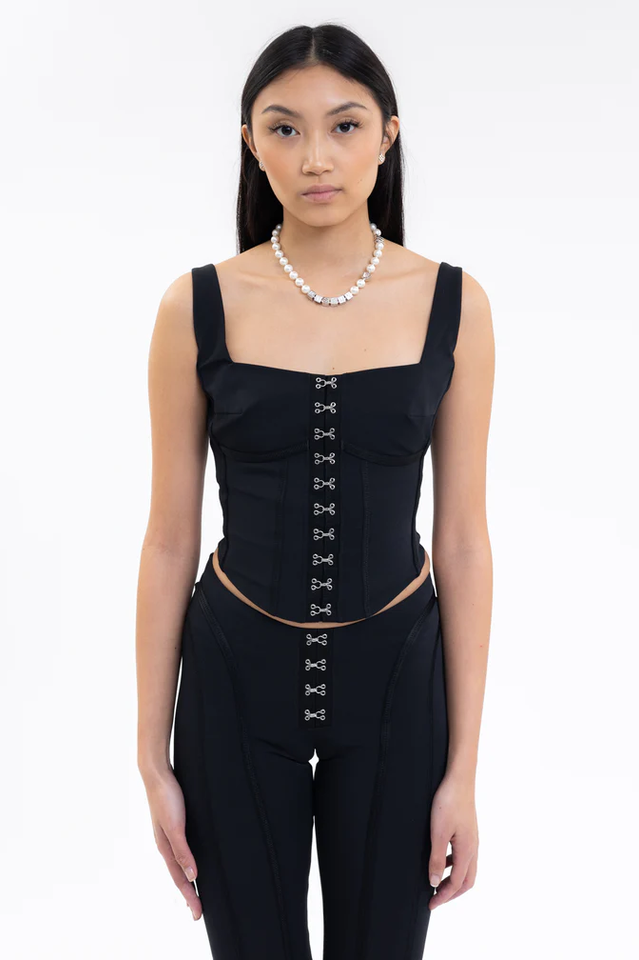 Black Lara Stylish Corset Top