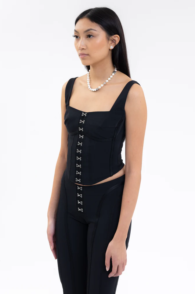 Black Lara Stylish Corset Top