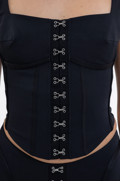 Black Lara Stylish Corset Top