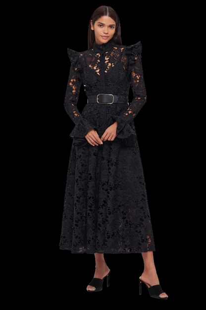 Aliyah Lace Fashion Charming Sleeve Midi Dress