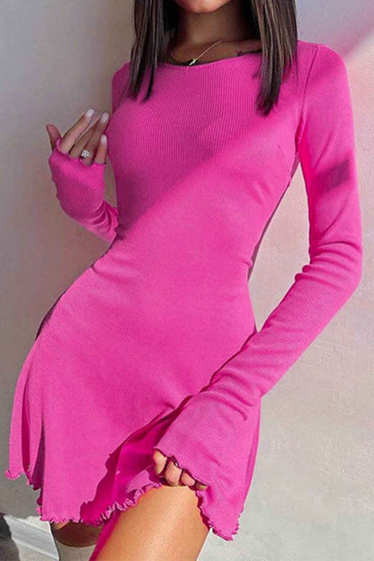 Back Strap Long Sleeve Mini Dress