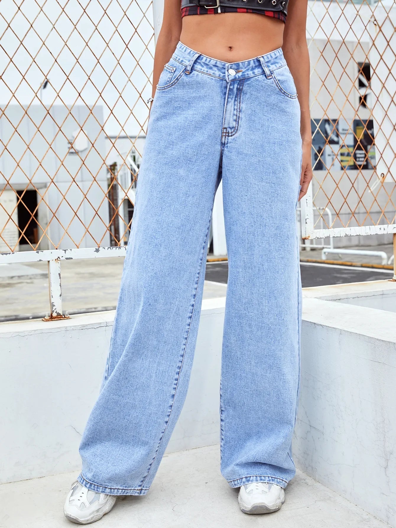 Retro Wide Loose Slimming High Street Straight Denim Jean