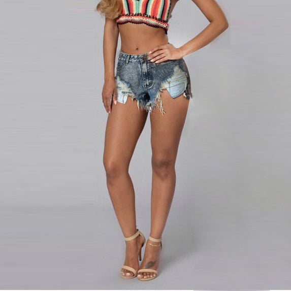 Cosybreezee - Women's High Waist Denim Shorts