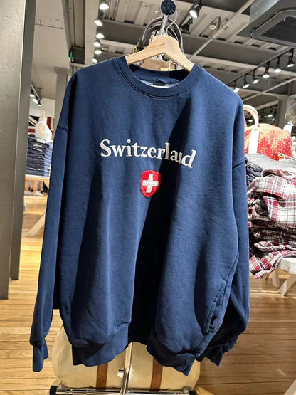 Blue Elegant Switzerland Sweatshirt